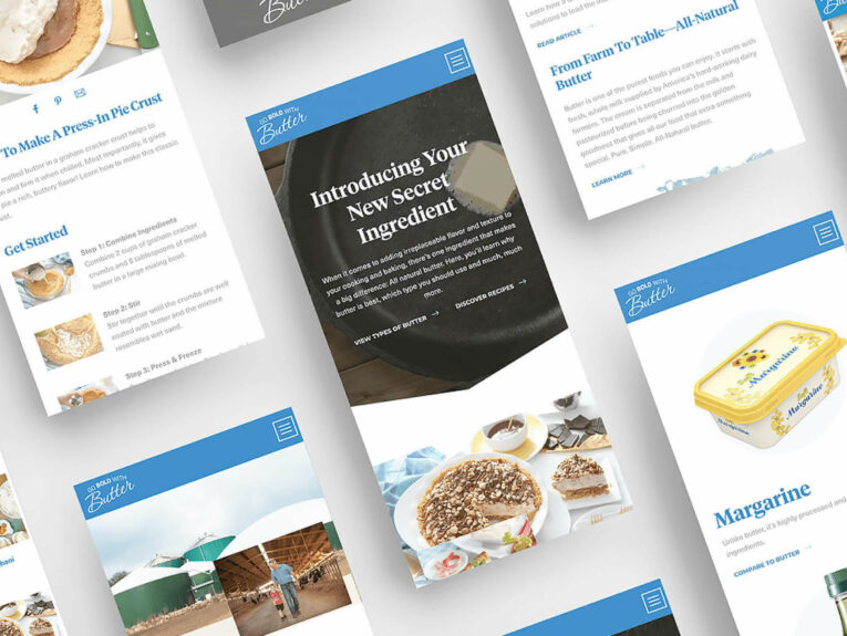 Go Bold With Butter website pages